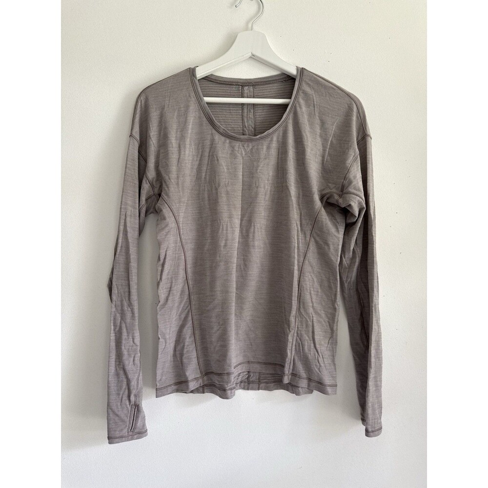 Lululemon Women’s Long Sleeve Athletic Top Gray Taupe Size 4/6